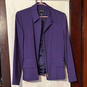 Jones New York Women's Purple Wool Blend (39%) Blazer, Size 6